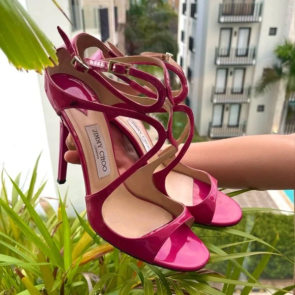 Jimmy Choo Lang Sandals in Raspberry Size 41 - Picture 5 of 5